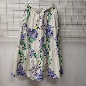 Floral Tiered Skirt - Multicolor,  Meduim